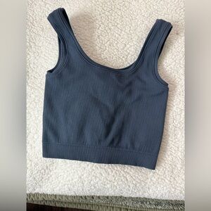 Athleta Girls blue Ribbed Cropped Tank Shirt Size small